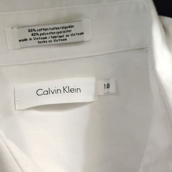 Calvin Klein white button up shirt boys size,18 - Picture 3 of 5
